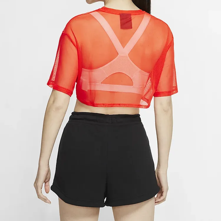 Nike Crop Tops Women's Team Orange/Black-3