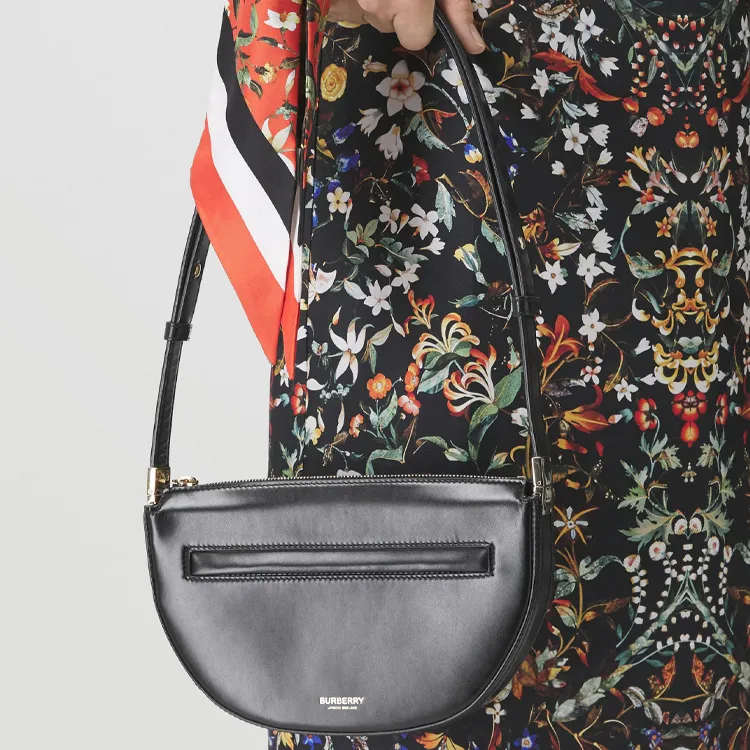 Burberry Olympia Calfskin Shoulder Bag Crossbody Bag Handbag Mini Women's Black-6