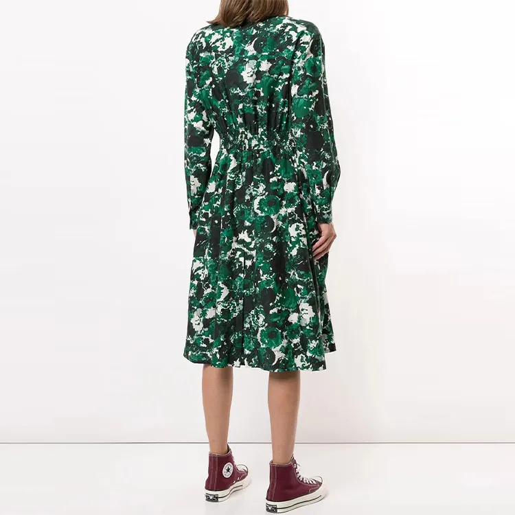 KENZO Long-Sleeved Dresses Women's Green-2
