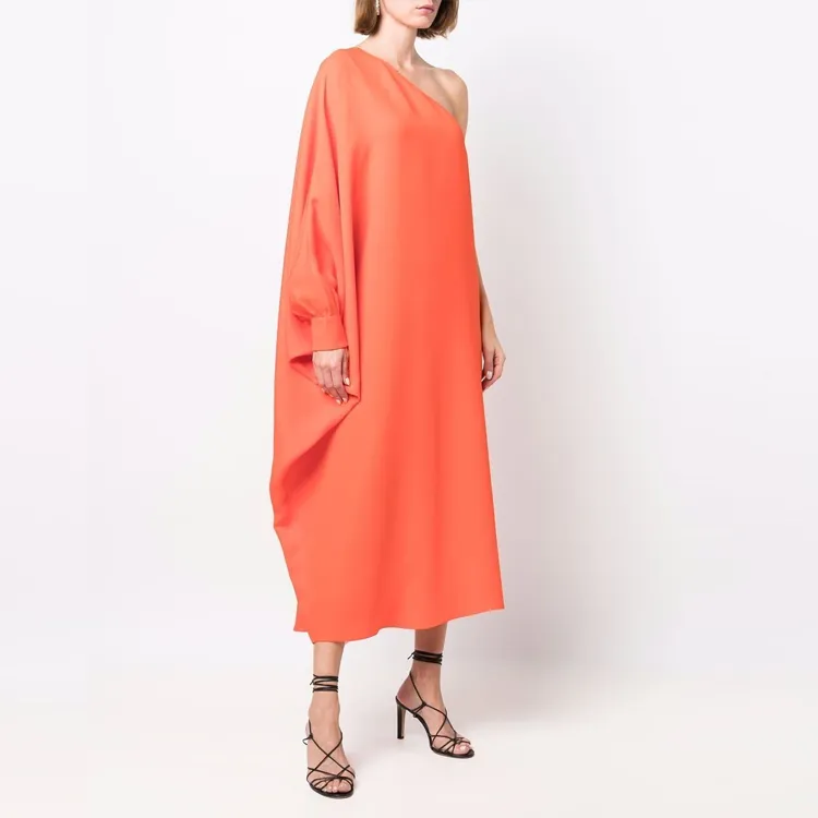 Valentino Long-Sleeved Dresses Women's Orange-1