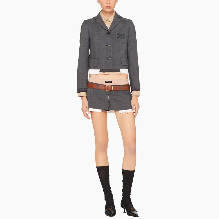 MIU MIU Single breasted Prince Of Wales Check Blazer-1