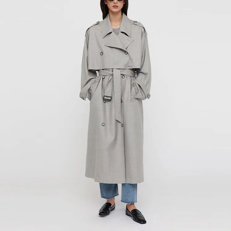 TOTEME Trench Coats Women's Gray-3