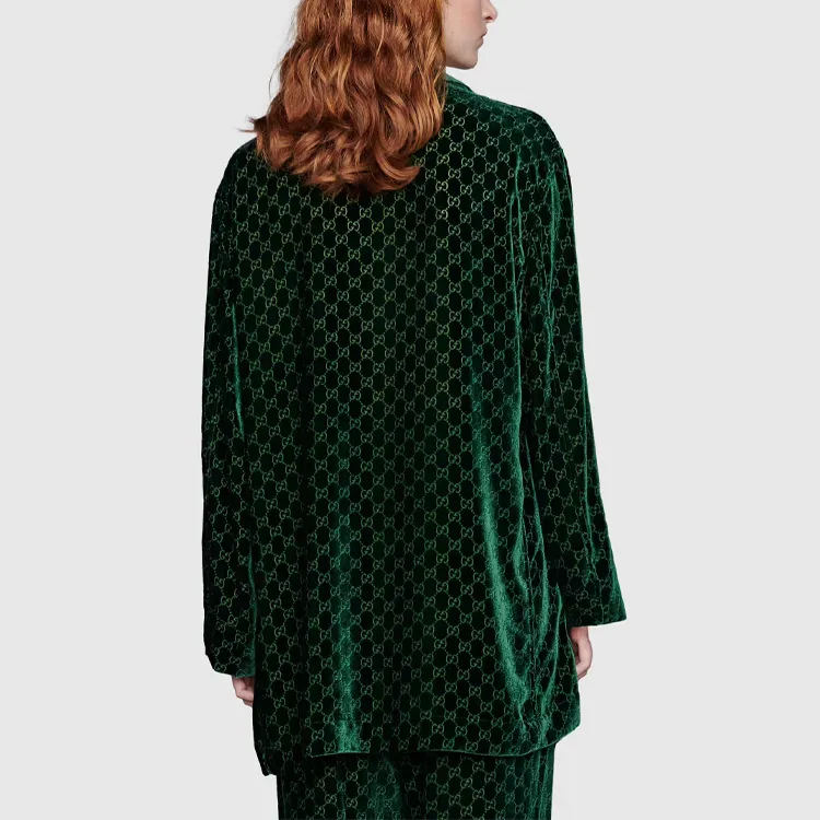GUCCI GG-jacquard Velvet Shirt-2