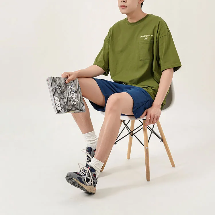 New Balance Drop Shoulder Sleeve T Shirt Men's Green-3