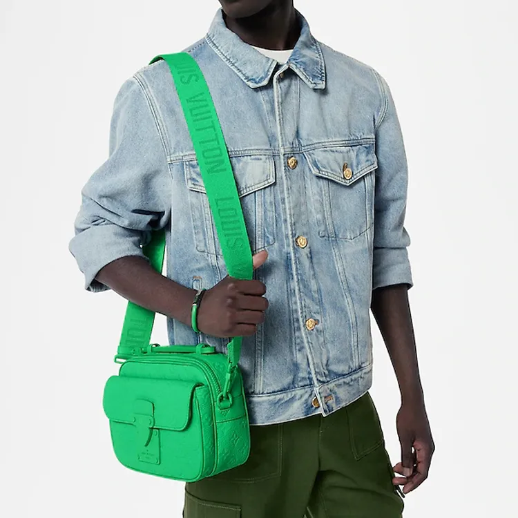 LOUIS VUITTON S Lock Messenger Monogram Embossed Minty Green-6