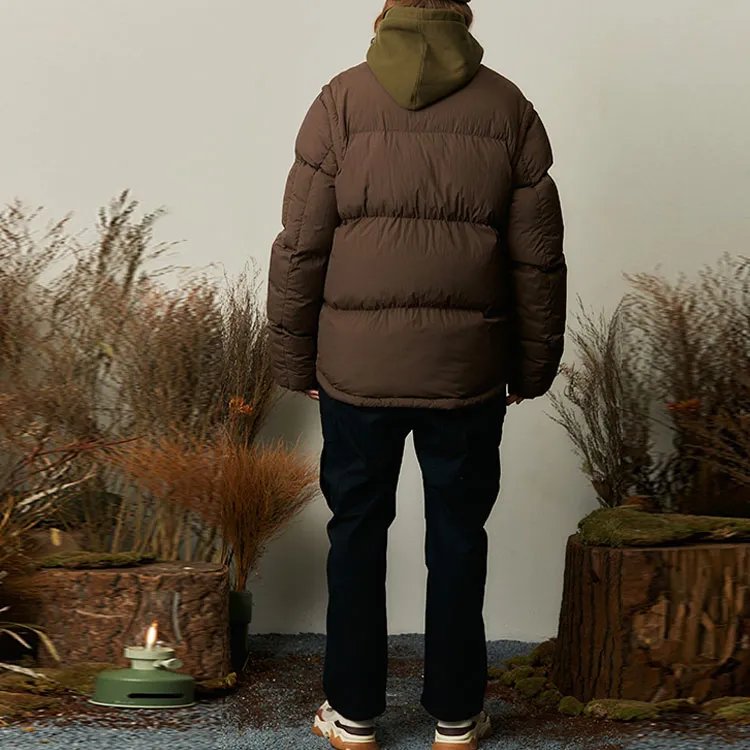 New Era Puffer Jackets Unisex Brown-5
