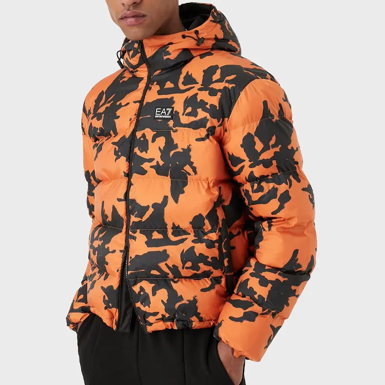 EMPORIO ARMANI EA7 FW22 Puffer Jacket Men's Orange-3