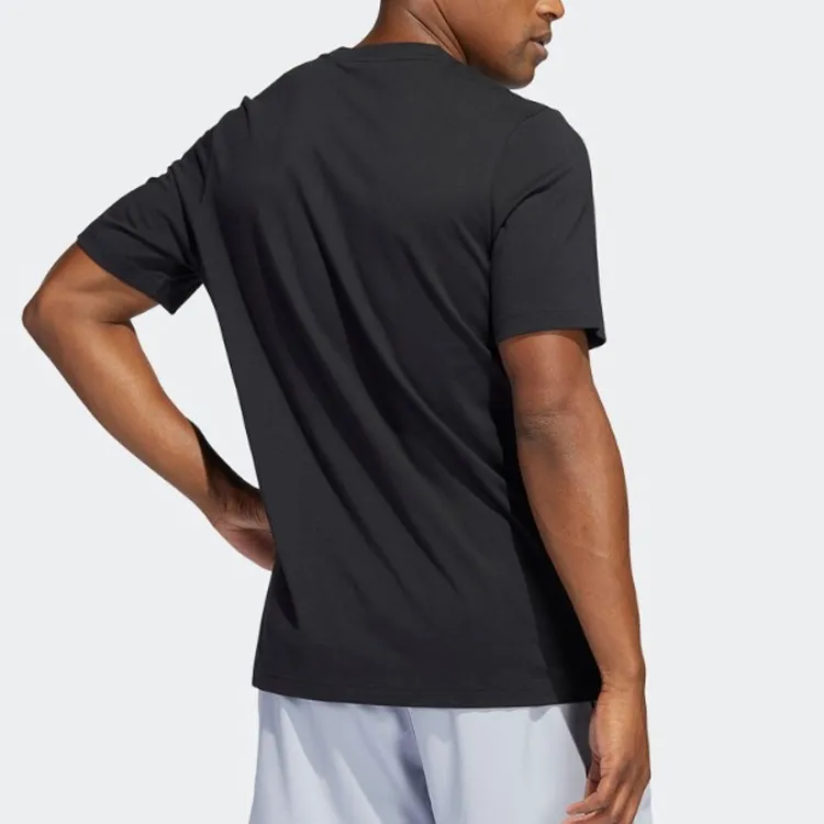 Adidas Drop Shoulder Sleeve T-Shirt Men's Black-2