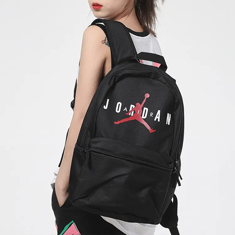 Jordan Polyester Fabric Backpack Regular Unisex Black-3