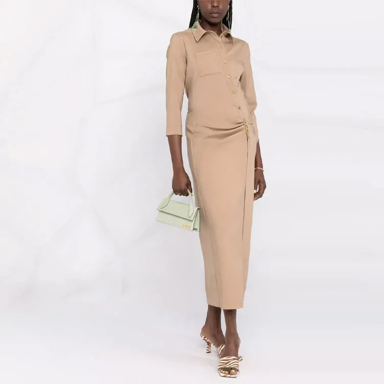 Jacquemus Long-Sleeved Dresses Women's Beige-1