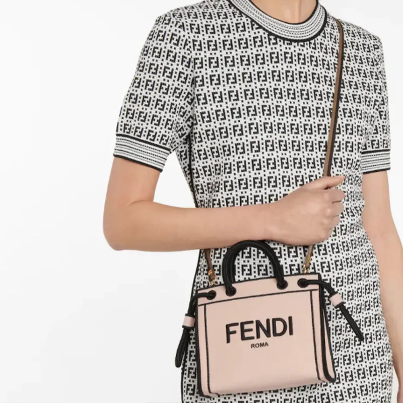 FENDI ROMA Canvas Canvas Bag Tote Bag Shopping Bag Shoulder Bag Crossbody Bag Handbag Mini Women's Pink-4