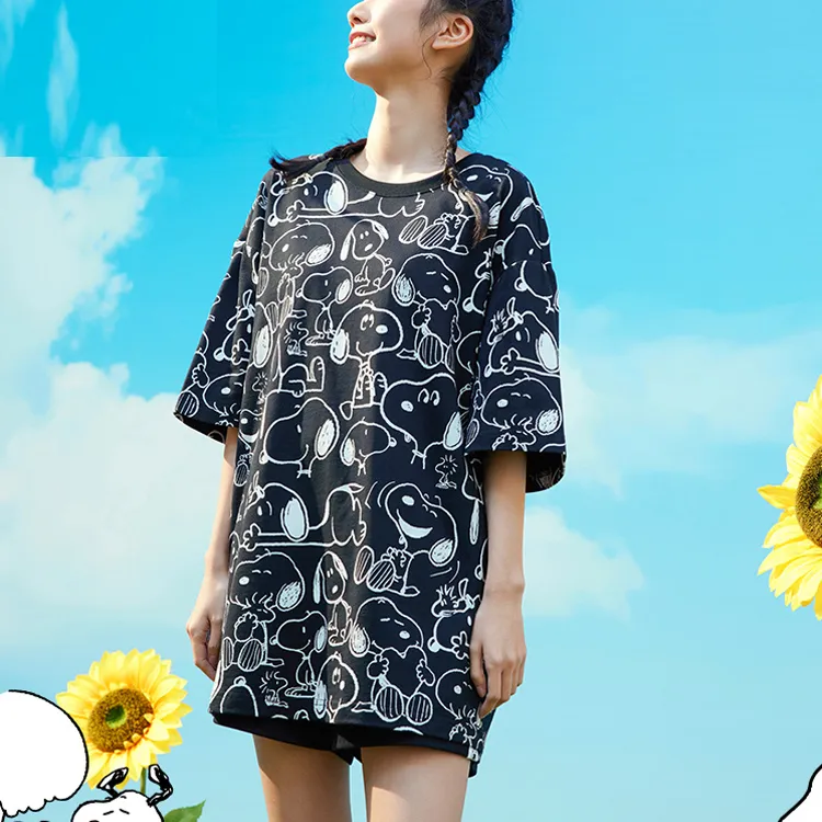 Anta x SNOOPY Life Collection T Shirt Unisex Black-2