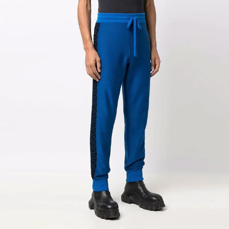 VERSACE Knitted Sweatpants Men Blue-3