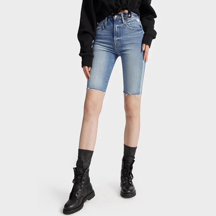 FRAME Distressed-finish Denim Shorts-4