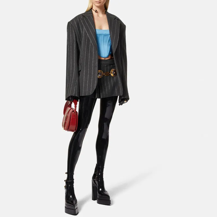 VERSACE Informal Pinstripe Jacket 'Medium Grey'-1