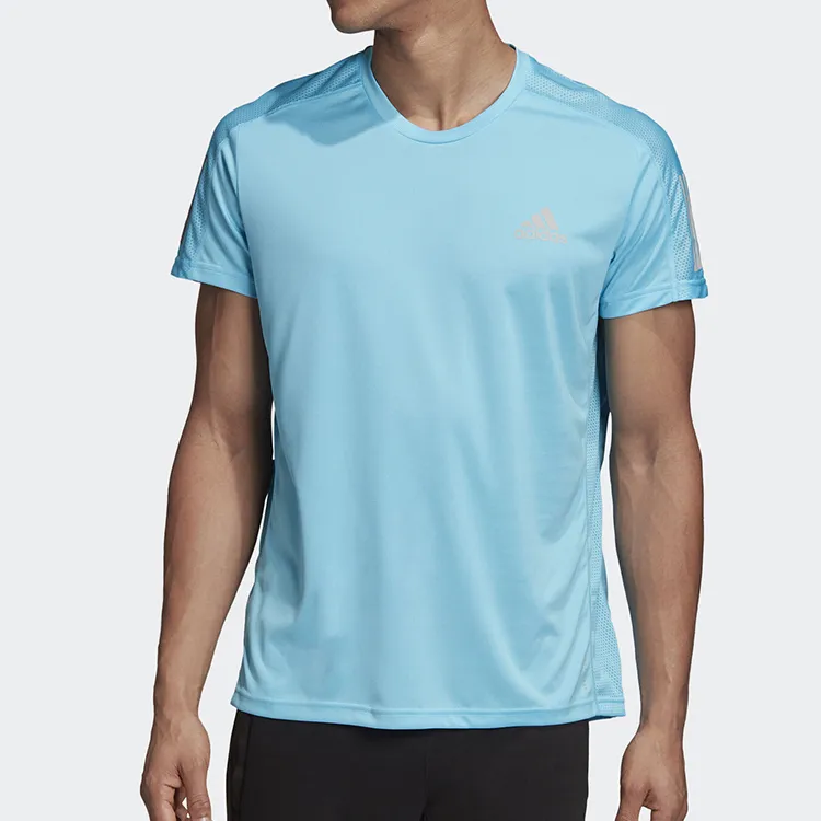 Adidas T Shirts Men Teal/Dark Silver Gray-2