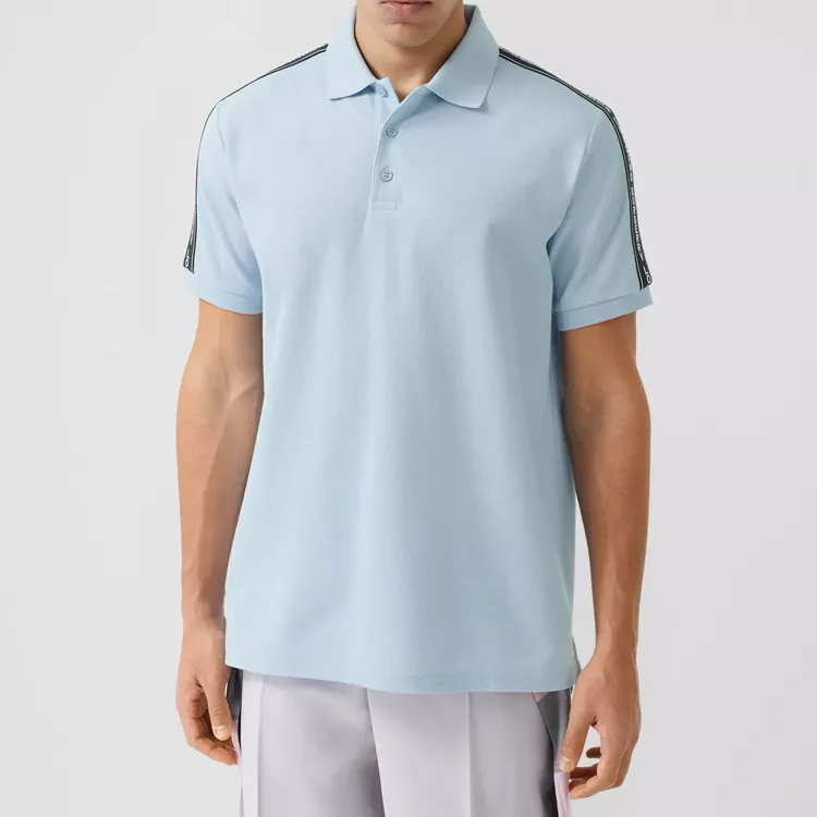 Burberry Polo Shirts Men Light Blue-1