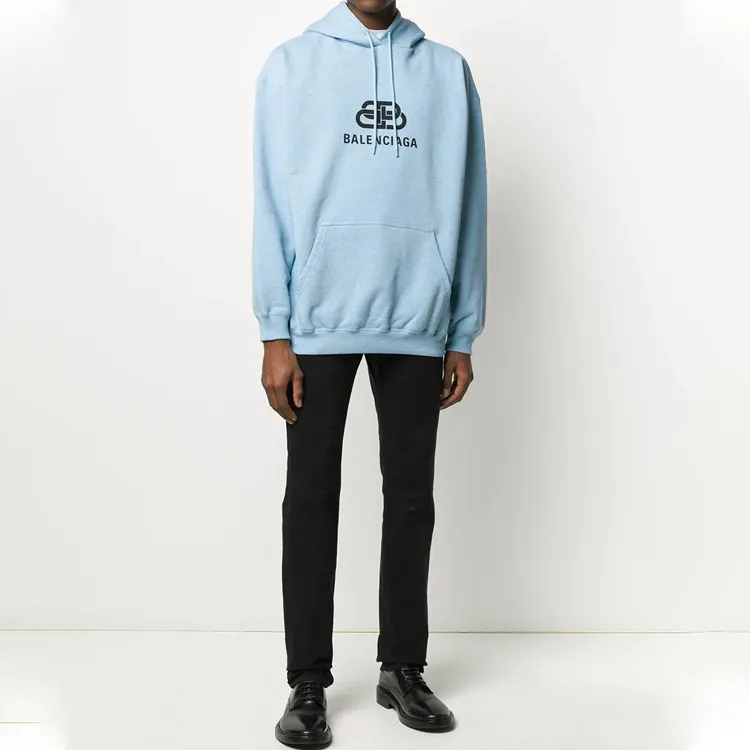 Balenciaga FW19 Sweatshirt Unisex Light Blue-3