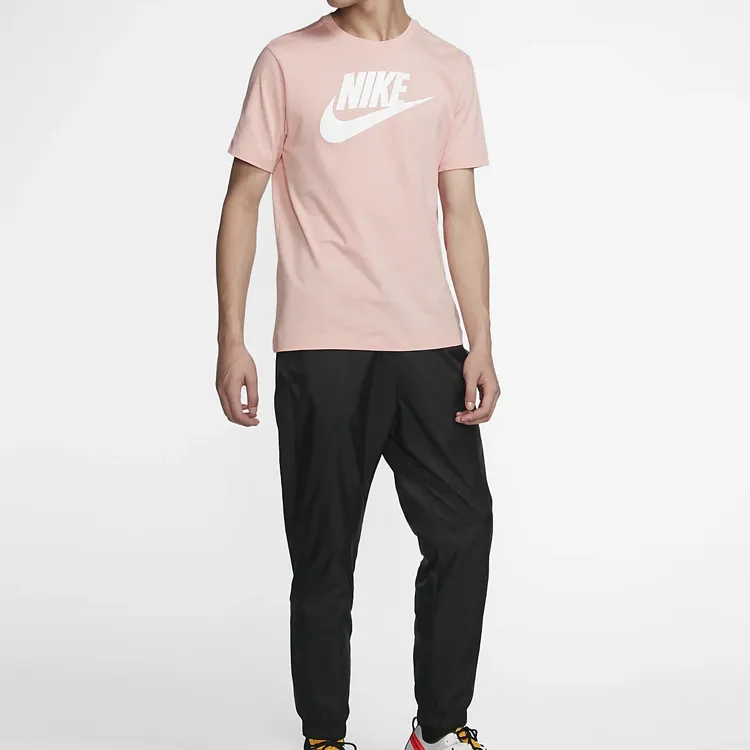 Nike T Shirts Men Coral Pink-2