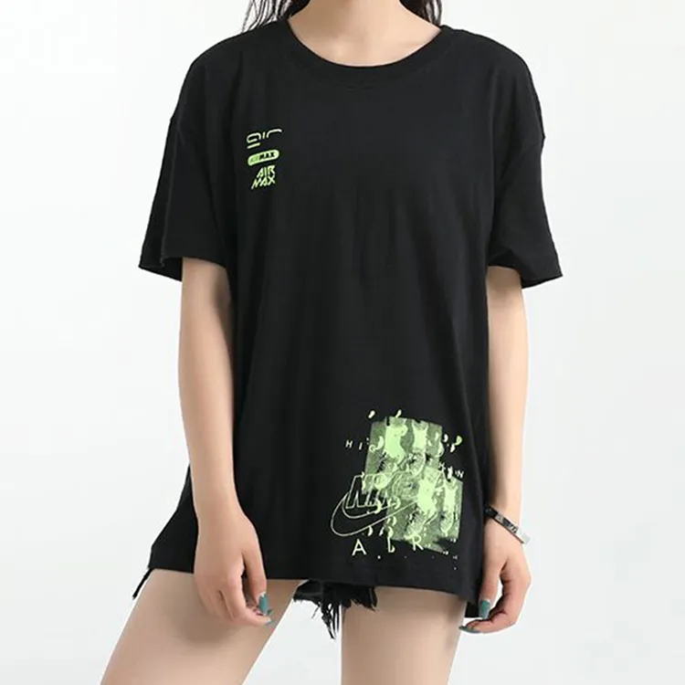 Nike T Shirt Women's Black Green-2