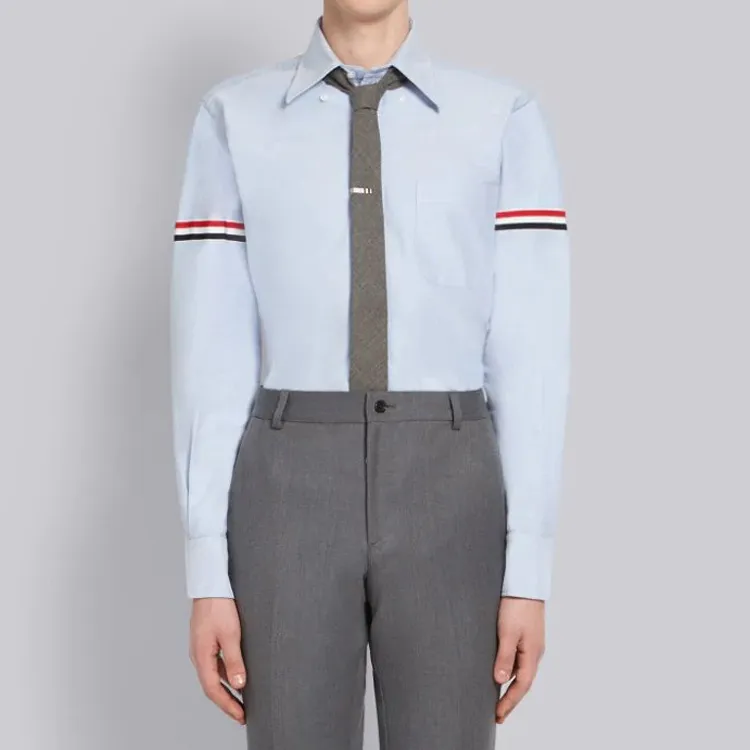 THOM BROWNE Rwb Striped Long Sleeved Shirt-5