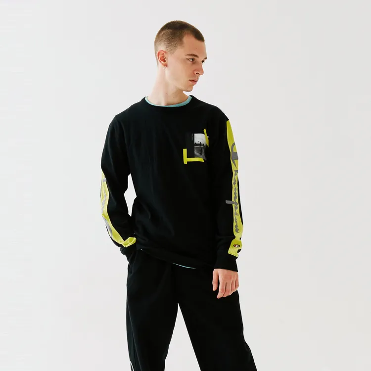 Champion Long Sleeved T Shirt US Version Men's Black-2