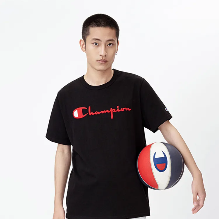 Champion T Shirts Unisex Black-1