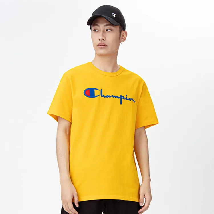Champion Short Sleeved T Shirt US Version Unisex Gold-1