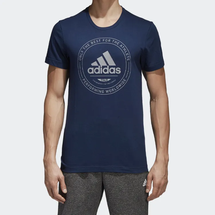 Adidas T-Shirts Men Blue-2