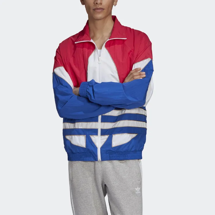 Adidas Originals BIG TREFOIL OUTLINE Jacket Men's Blue White Red-2