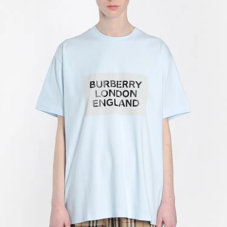 Burberry T Shirt Women's Light Blue-2
