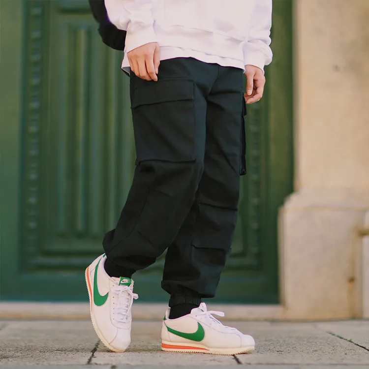 PSO Brand Straight Casual Pants Men's Black-2