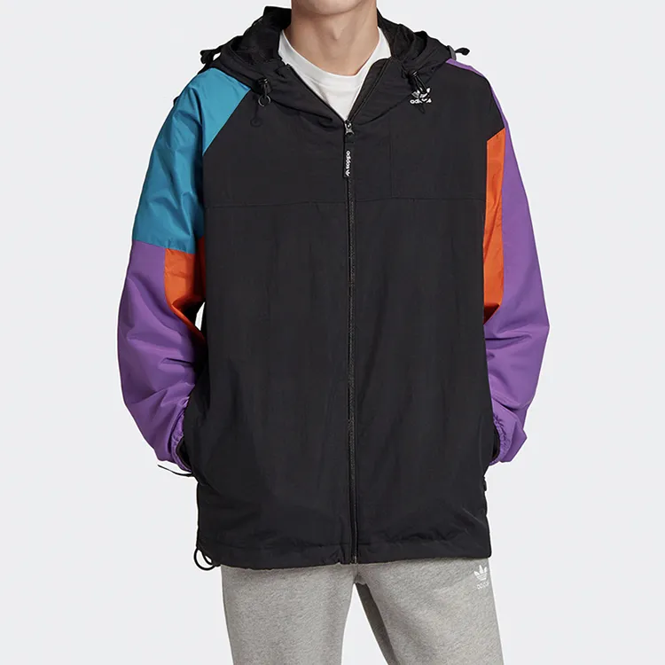 adidas originals Colorblock Athleisure Casual Sports Jacket Black-3
