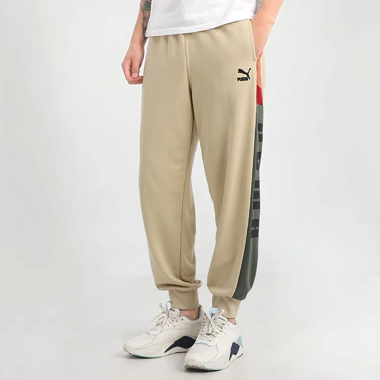 PUMA Knitted Sweatpants Men's Gray Khaki Color-2