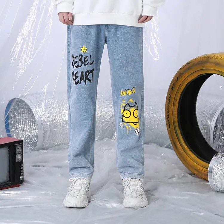 XXGOGO Straight Jeans Unisex Denim Blue-3
