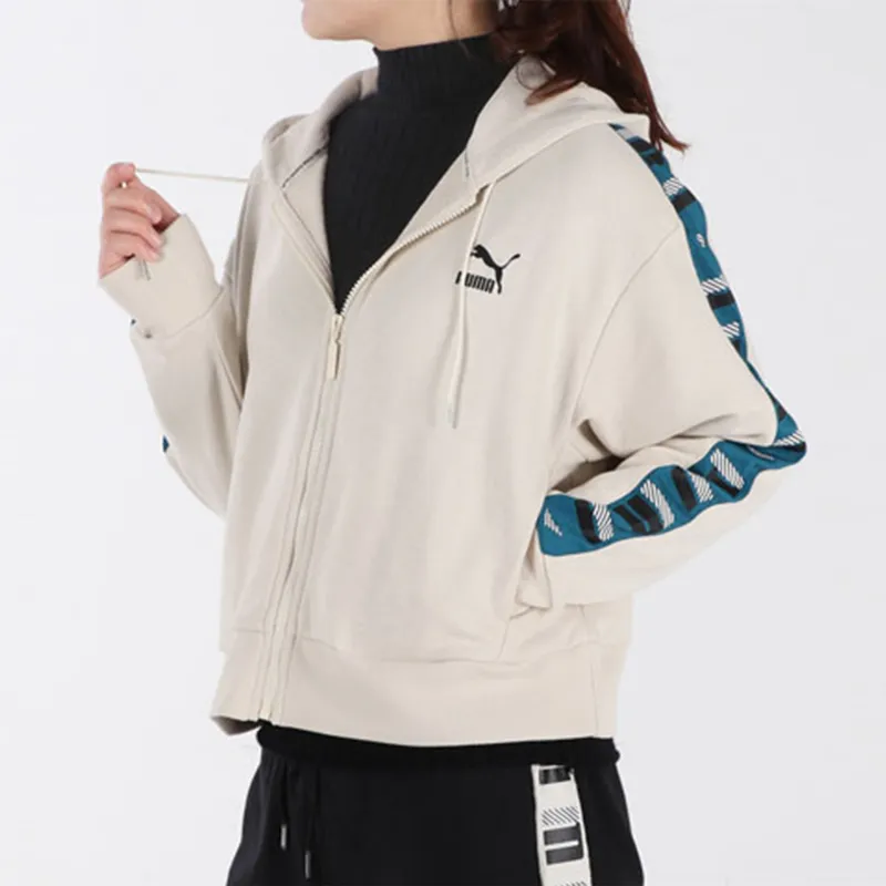 PUMA REVOLT FZ Cropped Coats Women's Birch Wood-2