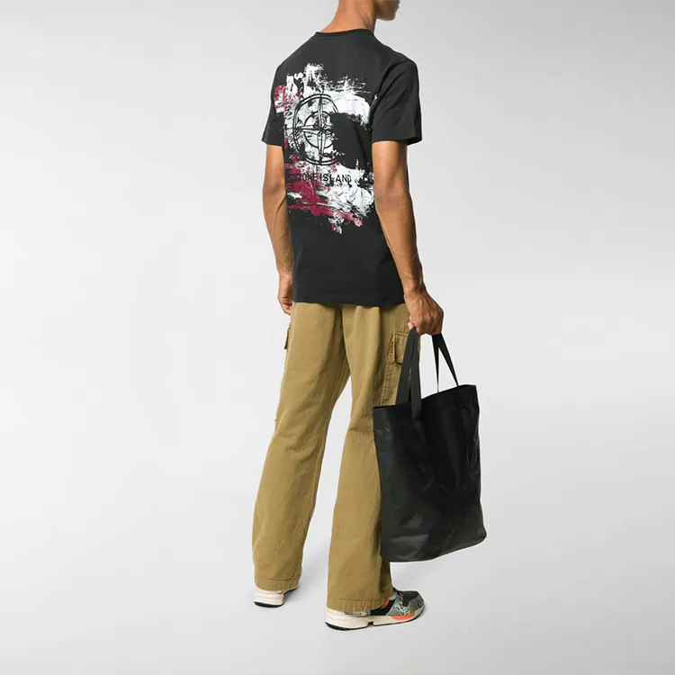 STONE ISLAND T Shirts Men Ink Black-4