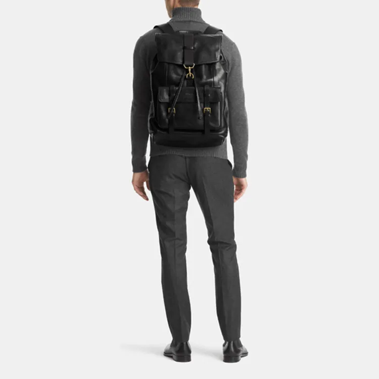 COACH Bleecker Cow Leather Backpack Men's Black-3