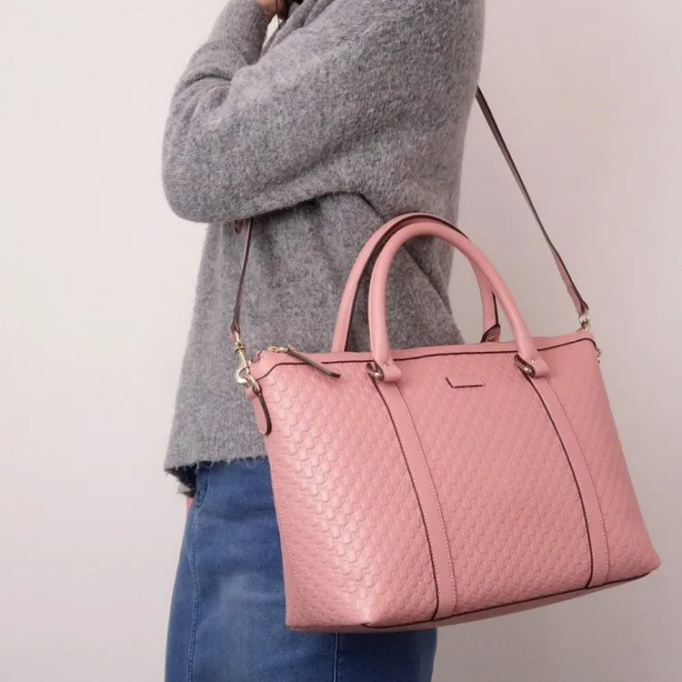 GUCCI Cow Leather Handbag Women's Pink-6