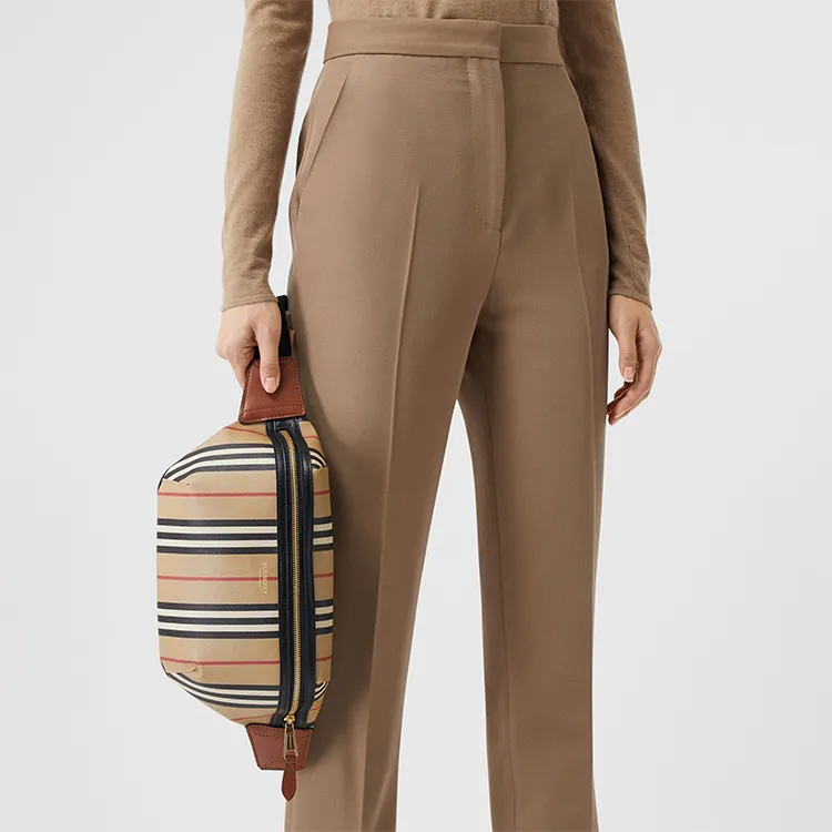 Burberry Eco Friendly Canvas Sonny Sling Bag, Crossbody Bag, Fanny Pack Regular Unisex Beige-6