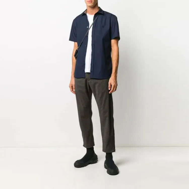 Burberry Shirts Men Dark Blue-2