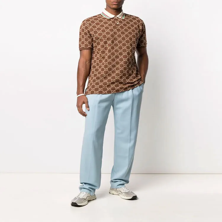 GUCCI Polo Shirts Men Brown-2