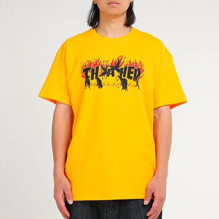 Thrasher T Shirt US Version Unisex Gold-2