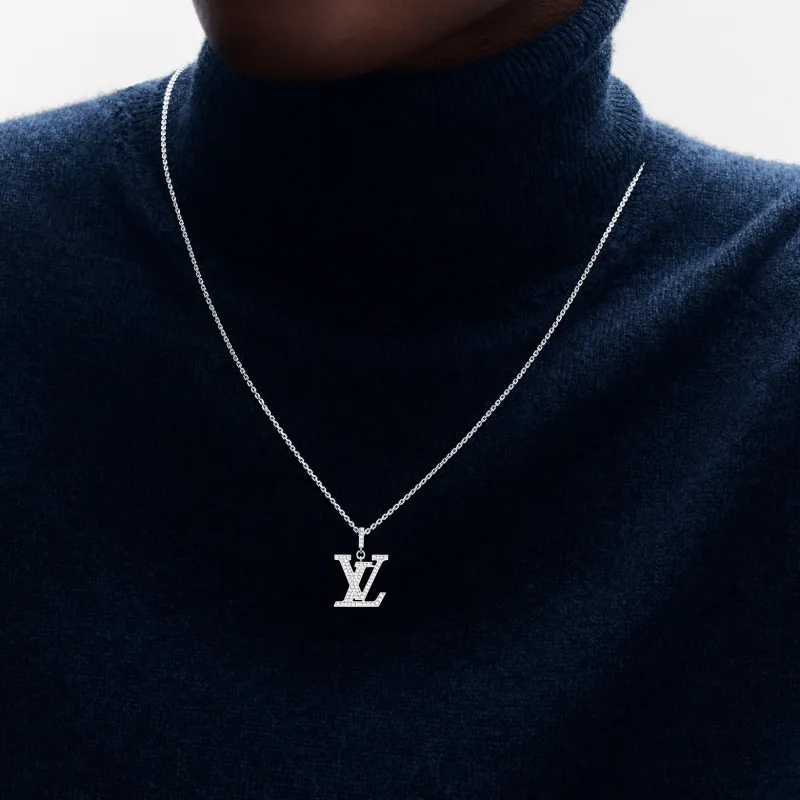 LOUIS VUITTON Lv Medium Pendant White Gold And Diamonds-1