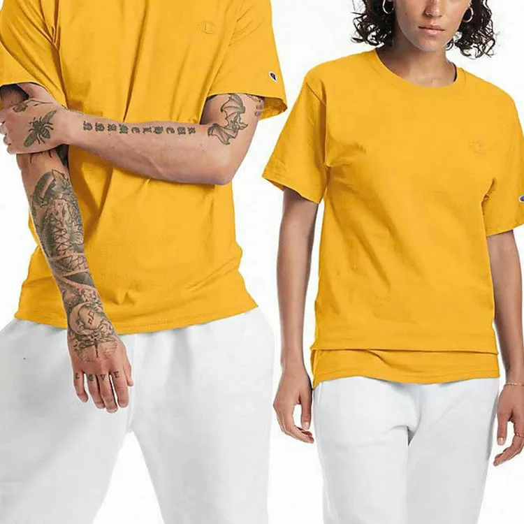 Champion T Shirt US Version Unisex Yellow-2