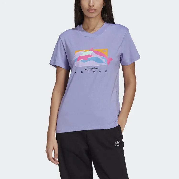 Adidas Originals Fakten T Shirts Women's Light Purple-1