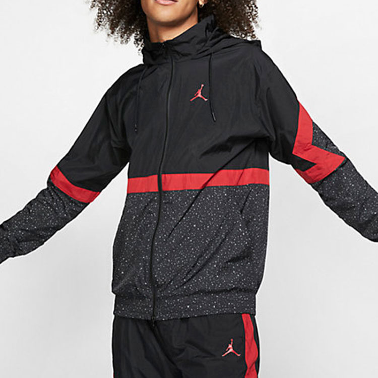 JORDAN Diamond Cement Jackets Men Black Red POIZON