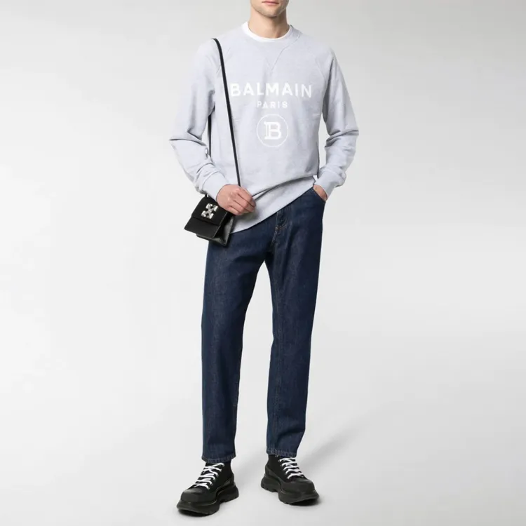 BALMAIN Sweatshirts Men Gray-3