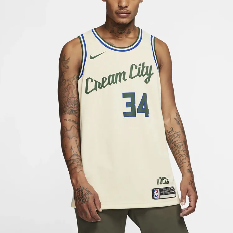 Nike Nike X NBA Basketball Jerseys Men's Beige-2