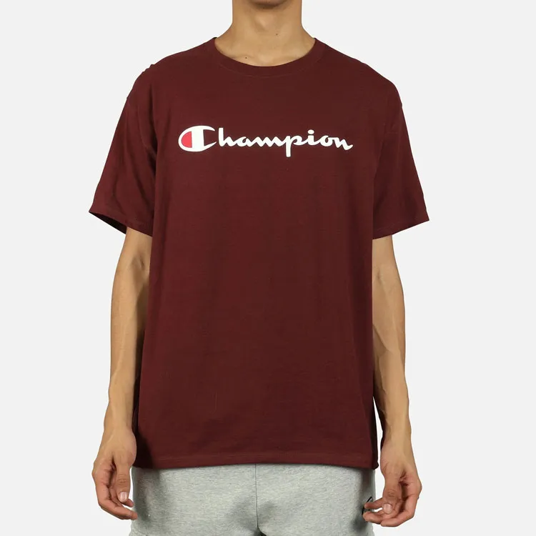 Champion T Shirt US Version Unisex Burgundy-1